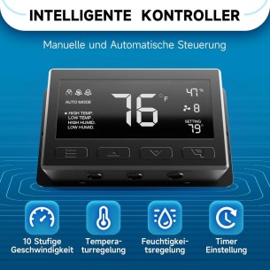 Gewerbe-Abluftventilator-1650m³h-300mm-39W-sehr-leiser-Axialventilator-Wand-Deckenabluftventilator-mit-Feuchtigkeitssensor-Tempe 2