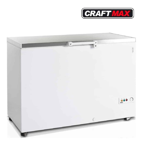 Edelstahl-Gastronomie-Tiefkuehltruhe-377-Liter-1284x700x945mm-16°C-bis-24°C-Edelstahl-Klappdeckel-Schloss-Beleuchtung-fuer-Verka