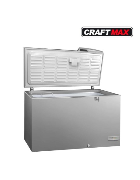 Edelstahl-Gastronomie-Tiefkuehltruhe-236-Liter-984x700x890mm-15°C-bis-25°C-Edelstahl-Klappdeckel-Schloss-Beleuchtung-ideal-fuer-