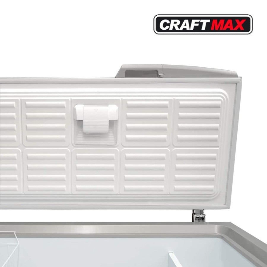 Edelstahl-Gastronomie-Tiefkuehltruhe-236-Liter-984x700x890mm-15°C-bis-25°C-Edelstahl-Klappdeckel-Schloss-Beleuchtung-ideal-fuer-