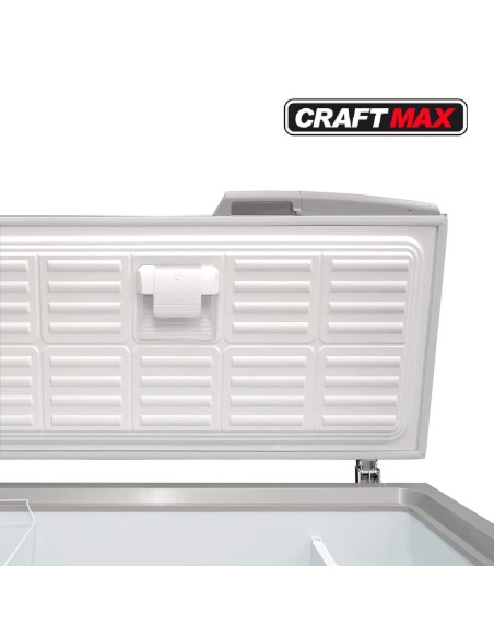 Edelstahl-Gastronomie-Tiefkuehltruhe-236-Liter-984x700x890mm-15°C-bis-25°C-Edelstahl-Klappdeckel-Schloss-Beleuchtung-ideal-fuer-