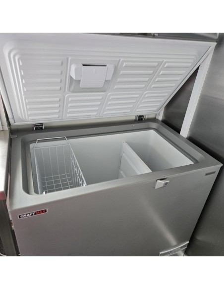 Edelstahl-Gastro-Tiefkuehltruhe-236-Liter-984x700x890mm-15°C-bis-25°C-Edelstahl-Klappdeckel-Schloss-Beleuchtung-fuer-Verkaufstra