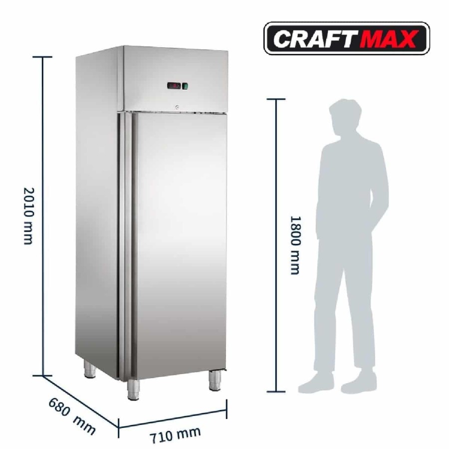 Edelstahl-Monoblock-Gastronomie-Kuehlschrank-429-Liter-Gewerbekuehlschrank-Energiesparend-robuste-fuer-Foodtruck-Imbissanhaenger