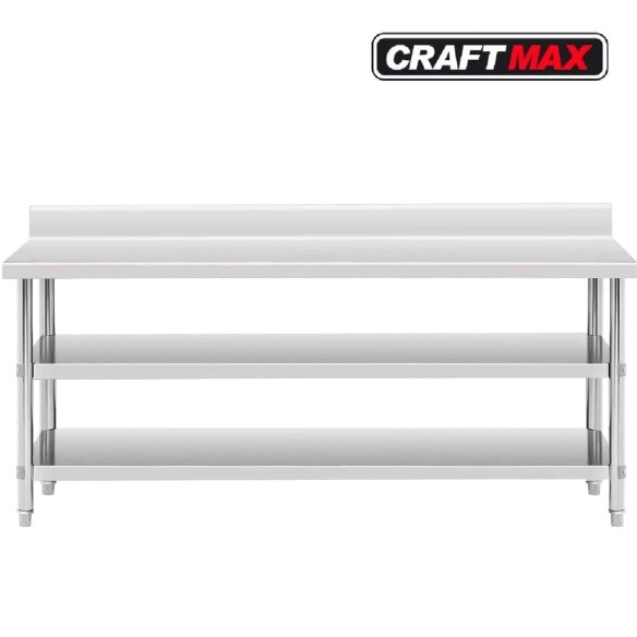 Gasto-Edelstahl-Arbeitstisch-200x60cm-3-Ebnen-Edelstahltisch-235kg-Traglast-Imbisswagen-Gastronomie-1