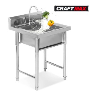 Edelstahl-Spueltisch-60x60cm-Handwaschbecken-Kalt-Wasserhahn-Imbisswagen-Gastronomie-1