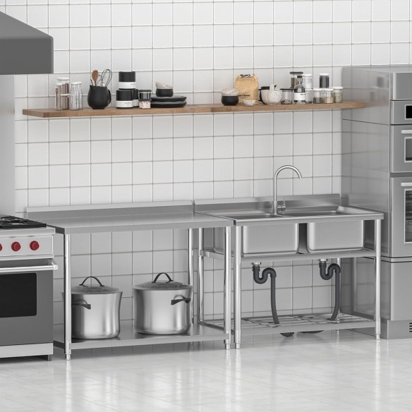 Edelstahl-Spueltisch-110x64cm-Doppelwaschbecken-Kalt-u.-Warmwasserhahn-fuer-Imbisswagen-Gastronomie-5
