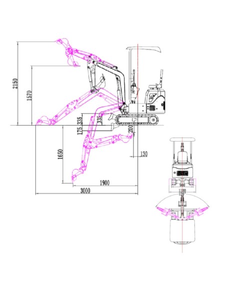 Kettenbagger-XT-95PS7KW-Diesel-Joystick-schwenkbarer-Baggerarm-verstellbare-Fahrwerkweite-Oelkuehler-1.65m-Grabtiefe-940-4