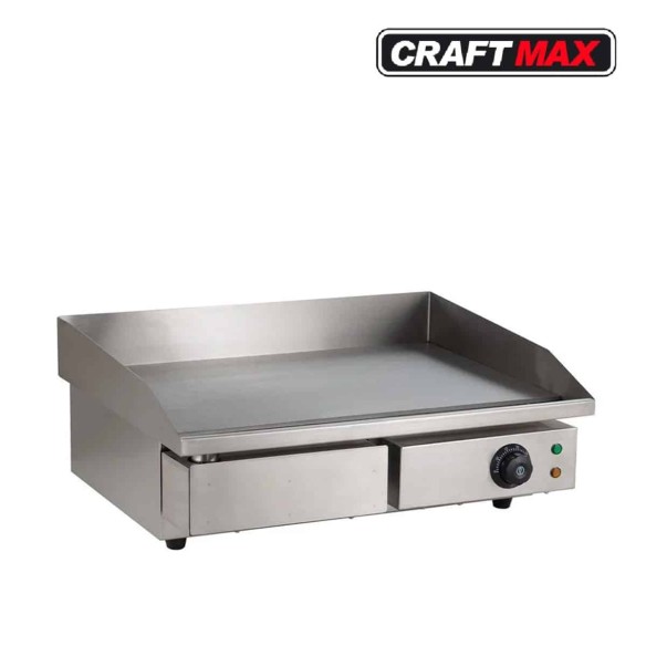 Gastro-Edelstahl-Elektro-Bratplatte-glatt-3kW-230V-Tischgeraet-Grillplatte-Fettrille-mit-Auffang-550x470mm-1