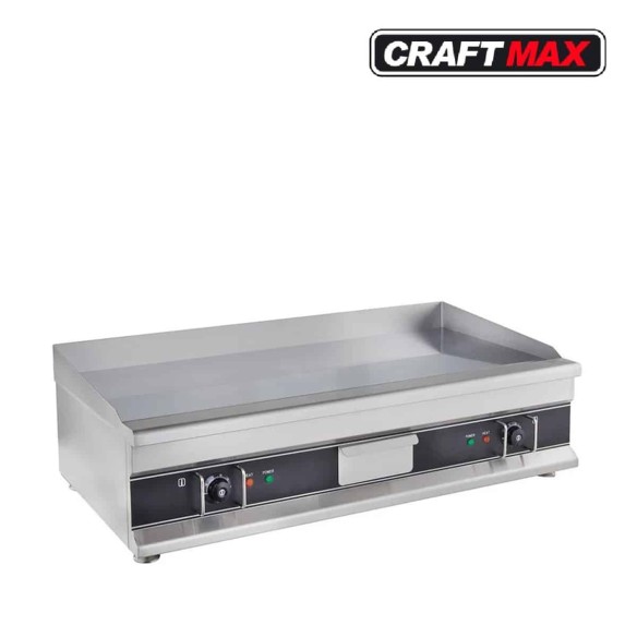 Gastro-Edelstahl-Elektro-Bratplatte-glatt-6kW-400V-Tischgeraet-Grillplatte-mit-Fettauffangschublade-1-1