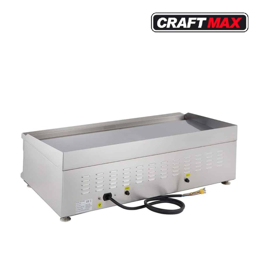 Gastro-Edelstahl-Elektro-Bratplatte-glatt-6kW-400V-Tischgeraet-Grillplatte-mit-Fettauffangschublade-1-6