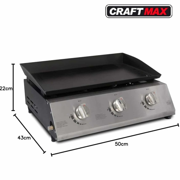 Gastro-Edelstahl-Gas-Bratplatte-glatt-63kW-GAS-Tischgeraet-Grillplatte-3-Brenner-430x500mm-7