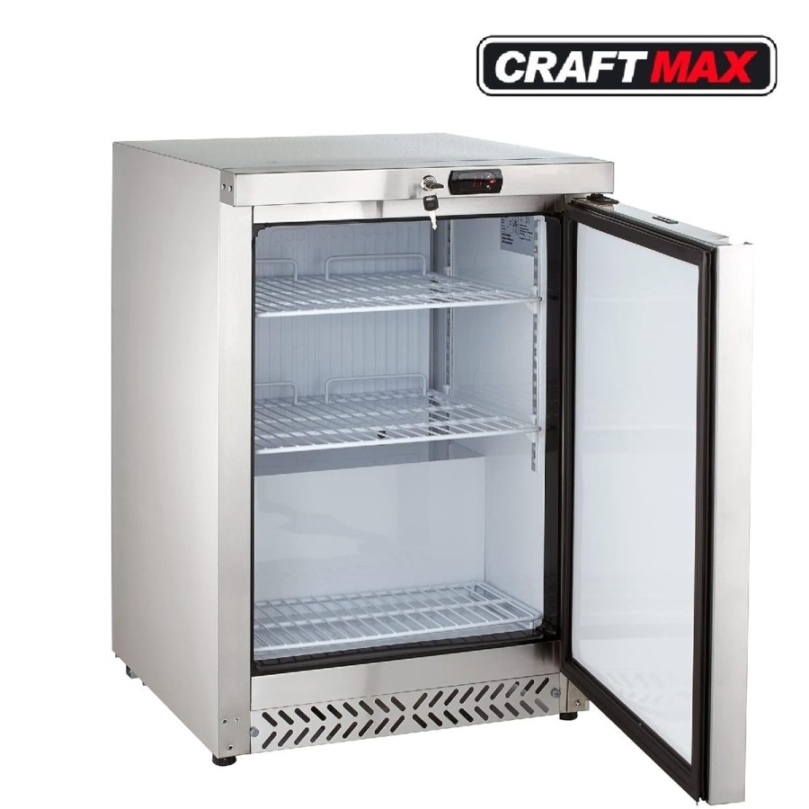 Gastro-Edelstahl-Gastronomie-Kuehlschrank-170-Liter-653x595x870mm-Gewerbekuehlschrank-Abschliessbar-Energiesparend-robuste-Bauwe