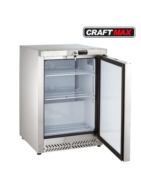 Gastro-Edelstahl-Gastronomie-Kuehlschrank-170-Liter-653x595x870mm-Gewerbekuehlschrank-Abschliessbar-Energiesparend-robuste-Bauwe