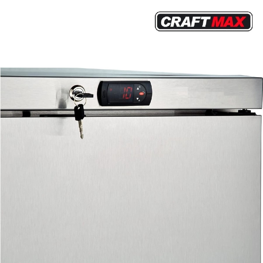 Gastro-Edelstahl-Gastronomie-Kuehlschrank-170-Liter-653x595x870mm-Gewerbekuehlschrank-Abschliessbar-Energiesparend-robuste-Bauwe