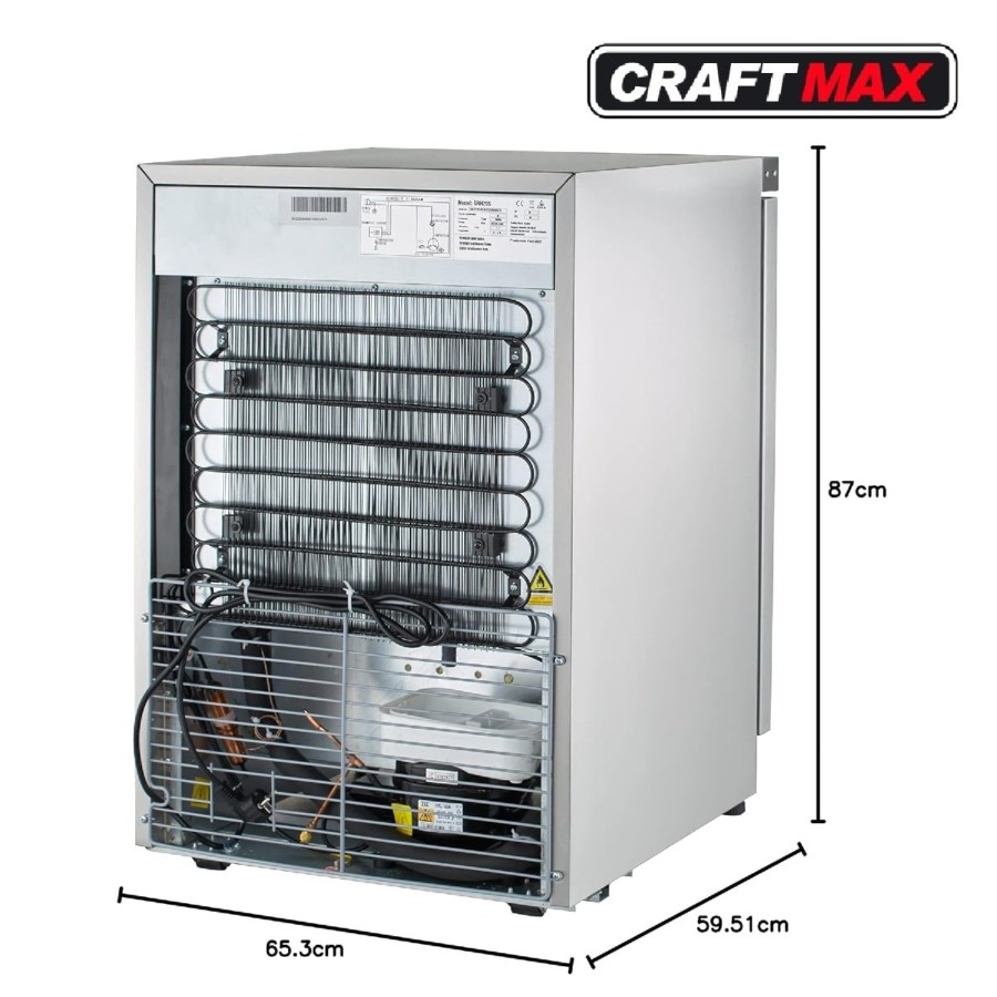 Gastro-Edelstahl-Gastronomie-Kuehlschrank-170-Liter-653x595x870mm-Gewerbekuehlschrank-Abschliessbar-Energiesparend-robuste-Bauwe