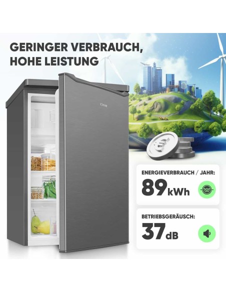 Gastro-Edelstahl-Gastronomie-Kuehlschrank-mit-Gefrierfach-109-Liter-580x550x850mm-Gewerbekuehlschrank-Energiesparend-robuste-Bau