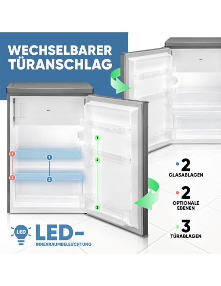 Gastro-Edelstahl-Gastronomie-Kuehlschrank-mit-Gefrierfach-109-Liter-580x550x850mm-Gewerbekuehlschrank-Energiesparend-robuste-Bau