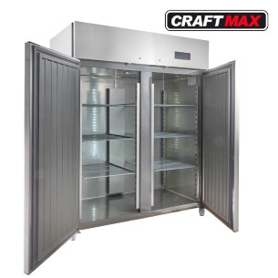 Gastro-Edelstahl-Gewerbe-Monoblock-Gastronomie-Tiefkuehlschrank-Gastronomiebedarf-1350-Liter-grossvolumiger-frei-stehender-Gewer