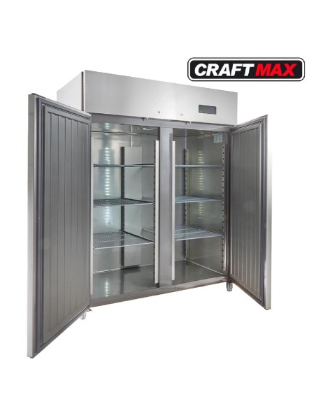 Gastro-Edelstahl-Gewerbe-Monoblock-Gastronomie-Tiefkuehlschrank-Gastronomiebedarf-1350-Liter-grossvolumiger-frei-stehender-Gewer