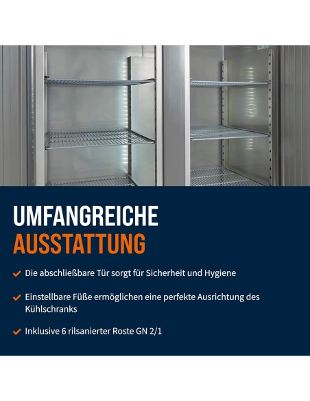 Gastro-Edelstahl-Monoblock-Gastronomie-Kuehlschrank-1350-Liter-grossvolumiger-freistehender-Gewerbekuehlschrank-Energiesparend-7
