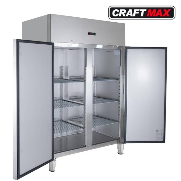 Gastro-Edelstahl-Monoblock-Gastronomie-Tiefkuehlschrank-990-Liter-grossvolumiger-freistehender-Gewerbegefrierschrank-Energiespar