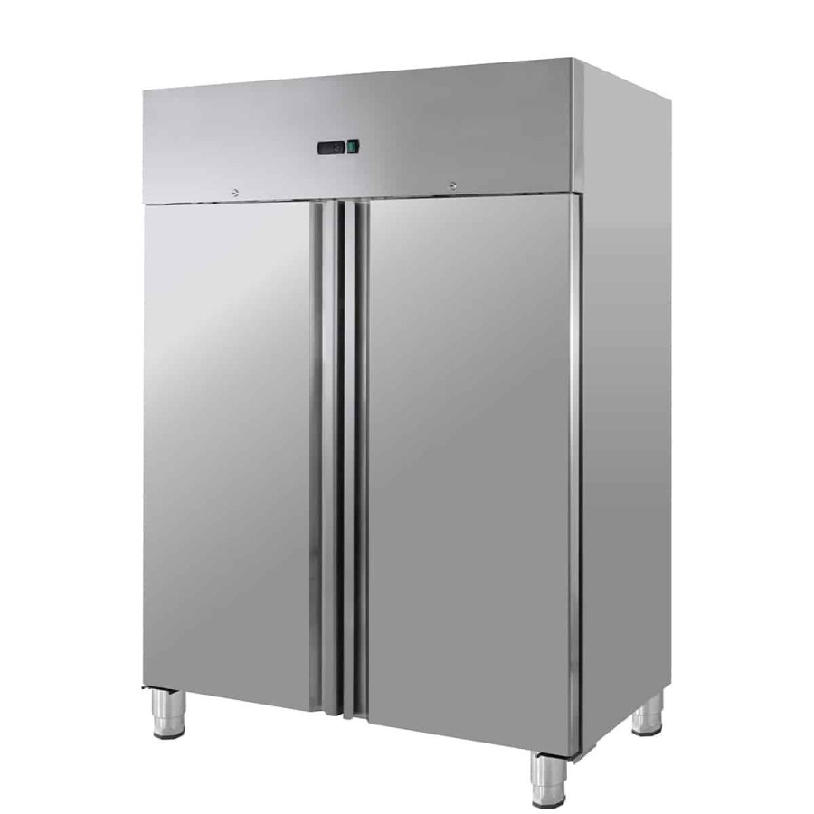 Gastro-Edelstahl-Monoblock-Gastronomie-Tiefkuehlschrank-990-Liter-grossvolumiger-freistehender-Gewerbegefrierschrank-Energiespar