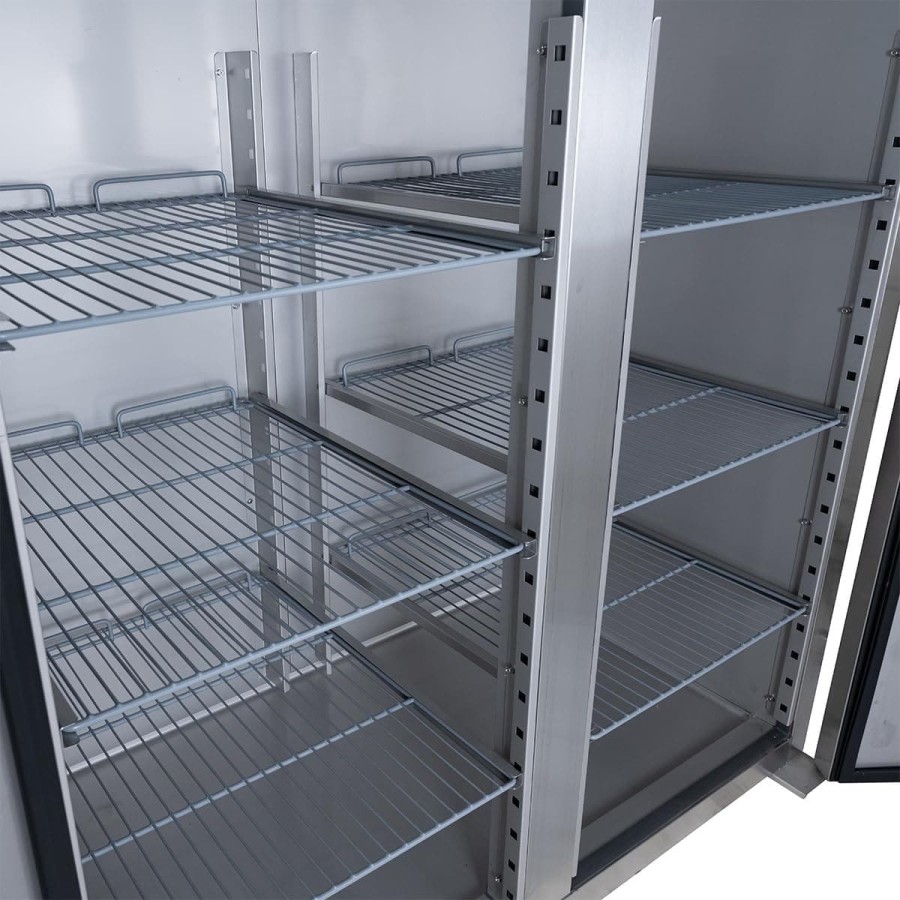 Gastro-Edelstahl-Gewerbe-Monoblock-Gastronomie-Tiefkuehlschrank-Gastronomiebedarf-1350-Liter-grossvolumiger-frei-stehender-Gewer