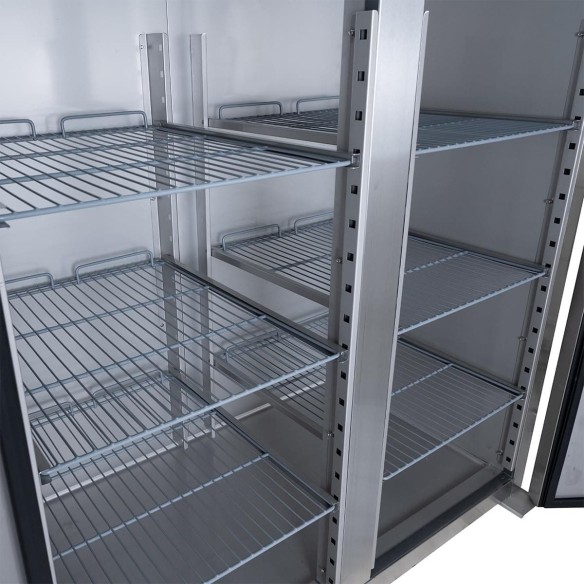 Gastro-Edelstahl-Gewerbe-Monoblock-Gastronomie-Tiefkuehlschrank-Gastronomiebedarf-1350-Liter-grossvolumiger-frei-stehender-Gewer
