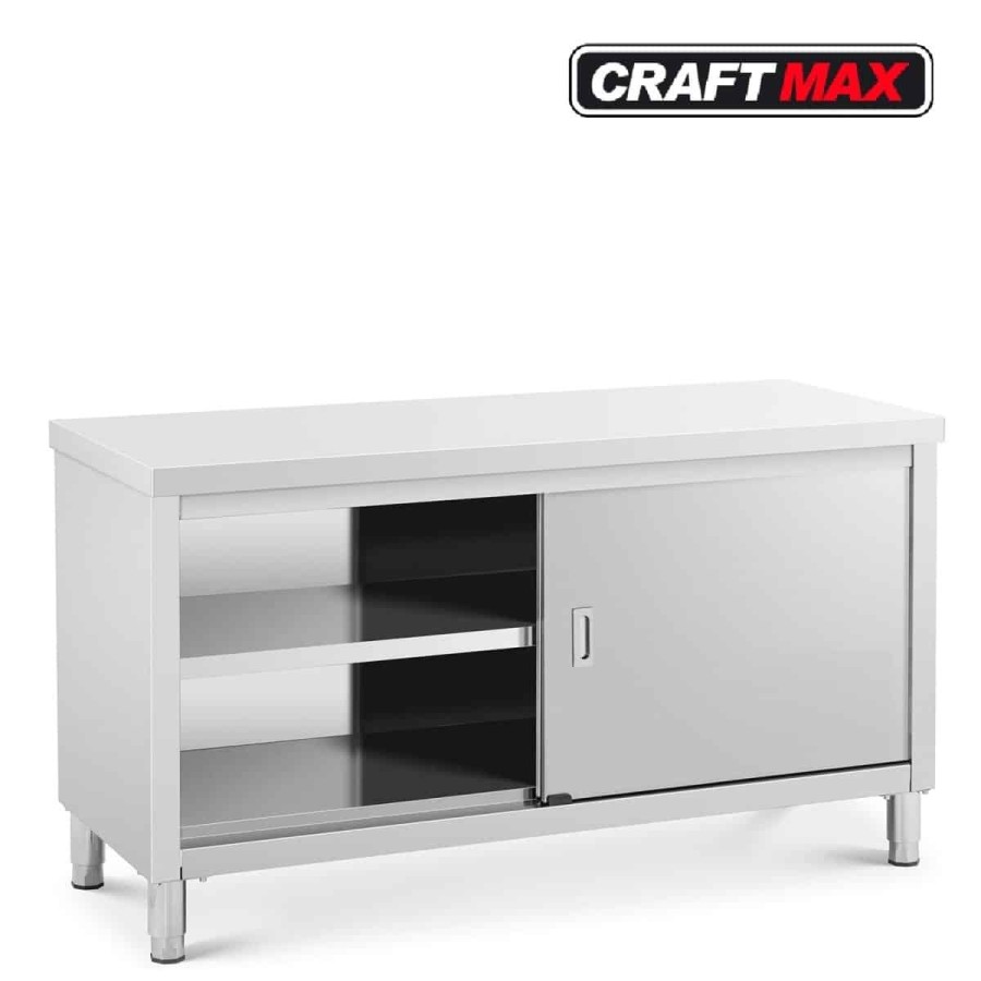 Gastro-Edelstahl-Arbeitsschrank-150x60cm-3-Ebnen-Grundboden-Edelstahlschrank-fuer-Imbisswagen-Gastronomie-1