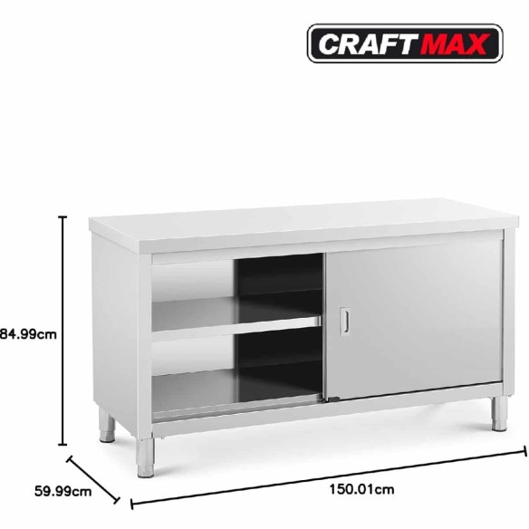 Gastro-Edelstahl-Arbeitsschrank-150x60cm-3-Ebnen-Grundboden-Edelstahlschrank-fuer-Imbisswagen-Gastronomie-3