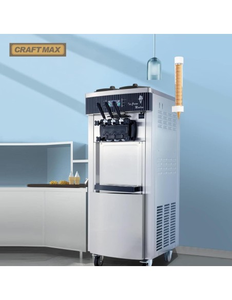 Edelstahl-Eismaschine-29-kgh-Standgeraet-Eisbereiter-Rollen-Touchscreen-3-Geschmacksrichtungen-fuer-Eiswagen-Verkaufswage