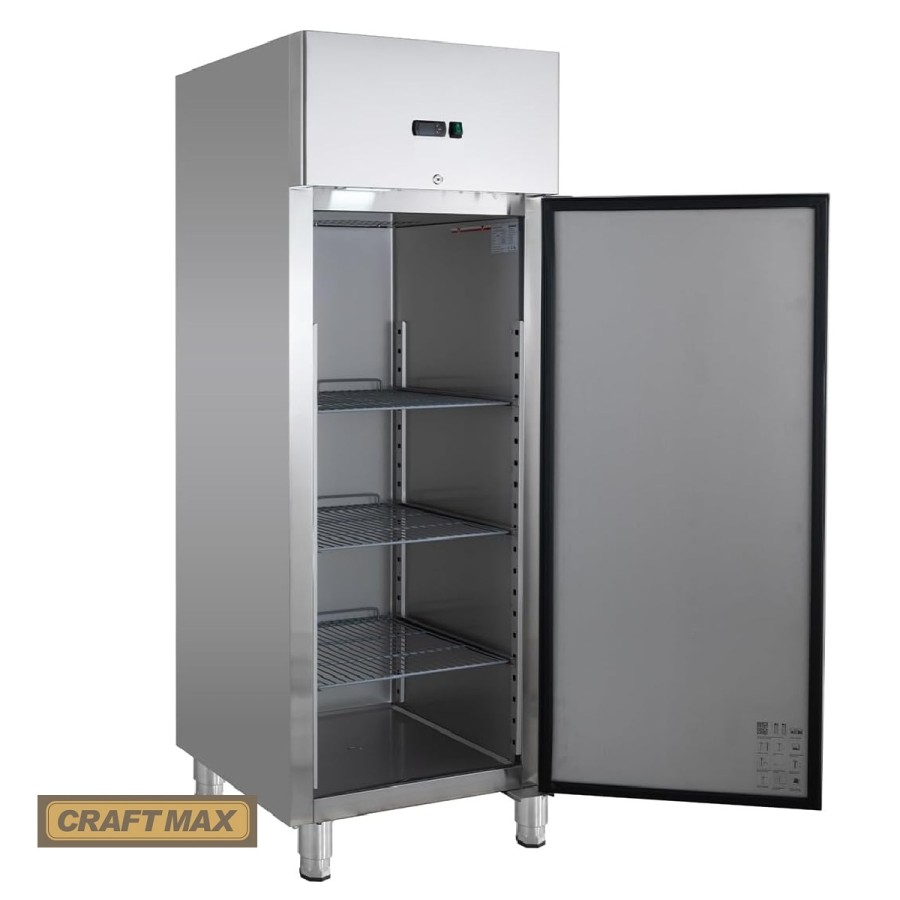 Edelstahl-Monoblock-Gastronomie-Tiefkuehlschrank-530-Liter-freistehender-Gewerbegefrierschrank-Eislagerschrank-robuste-Bauweise-