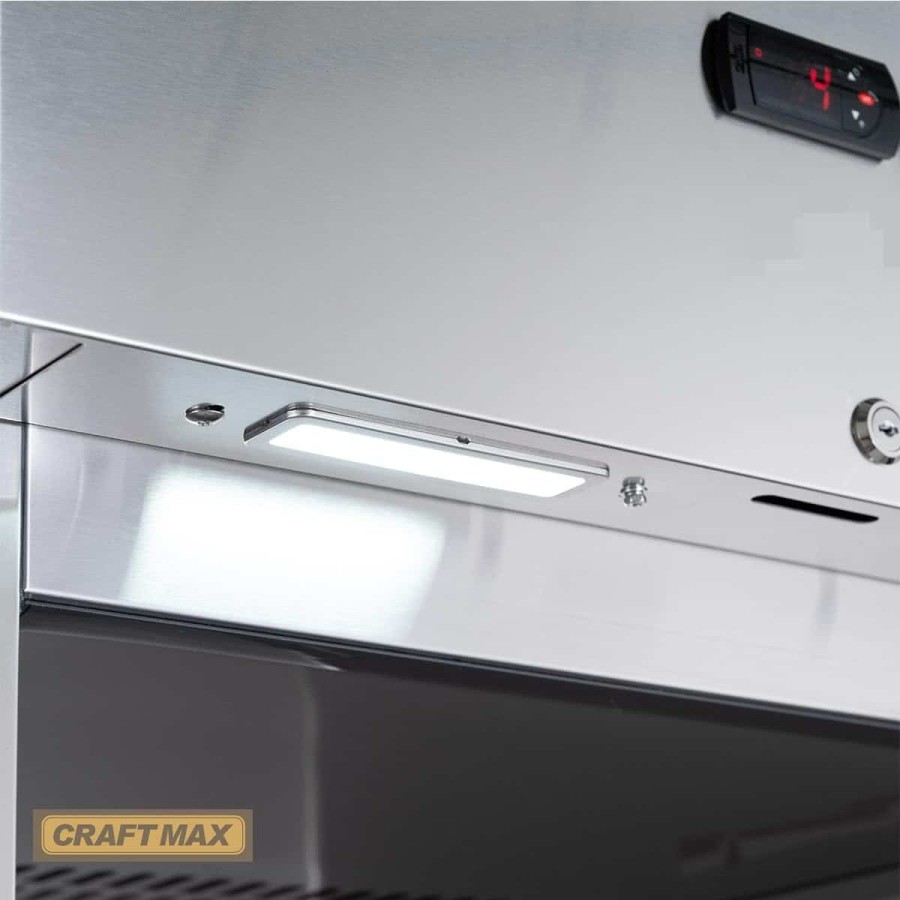 Edelstahl-Monoblock-Gastronomie-Tiefkuehlschrank-530-Liter-freistehender-Gewerbegefrierschrank-Eislagerschrank-robuste-Bauweise-
