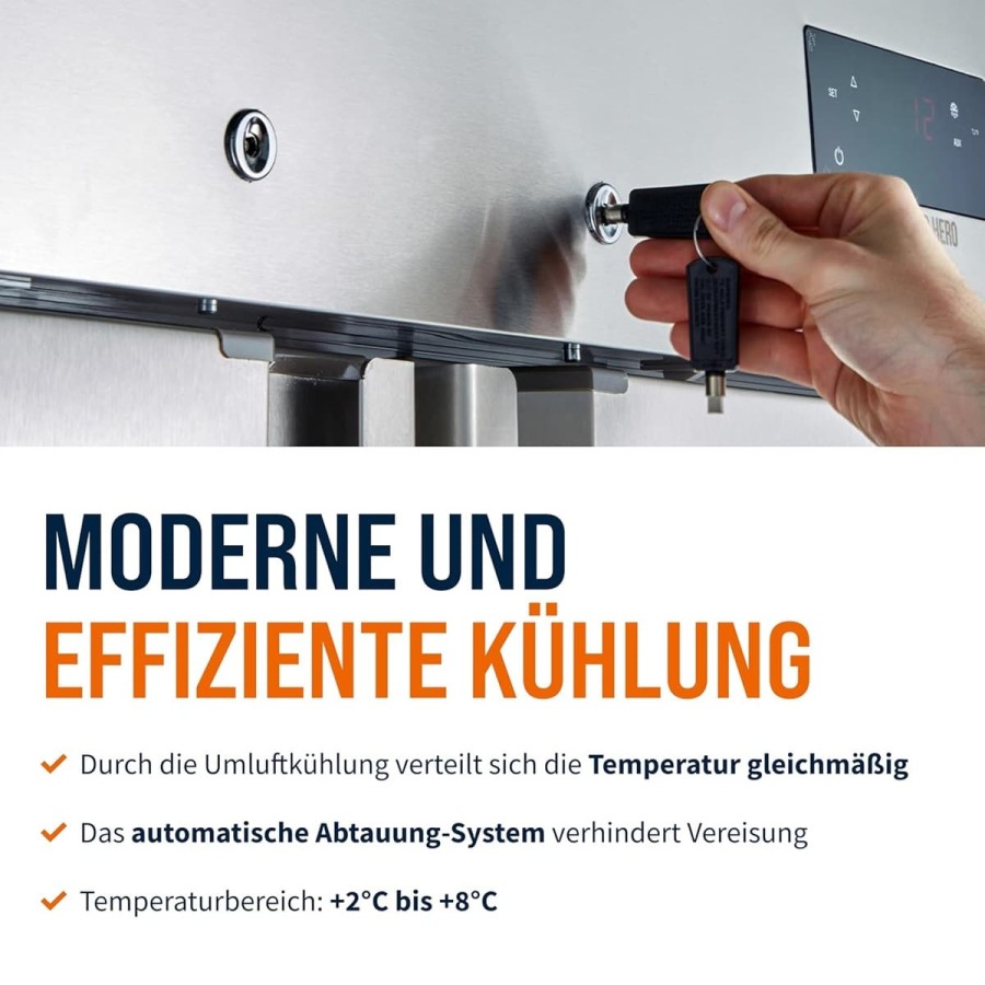 Gastro-Edelstahl-Monoblock-Gastronomie-Kuehlschrank-1350-Liter-grossvolumiger-freistehender-Gewerbekuehlschrank-Energiesparend-7