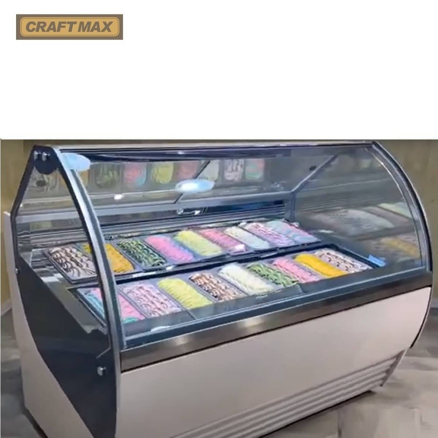 Speiseeisvitrine-165kW230V-Eistheke-1.728x1.125x1.350mm-Eisvitrine-16°C-bis-18°C-Umluft-fuer-18x-5-Liter-Eisbehaelter-