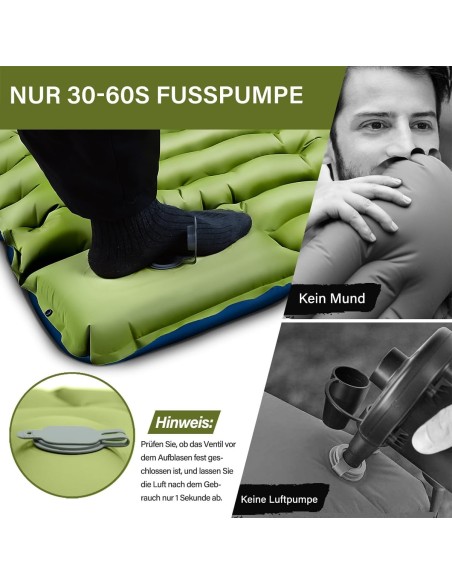 Camping-Isomatte-Matratze-Luftmatratze-selbstaufblasend-mit-Fusspresse-Pumpe-Kissen-6