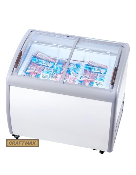 Gastro-Speiseeisvitrine-264L-mit-Glasschiebe-230V-Eistruhe-990x705x875mm-Eisvitrine-13°C-bis-26°C-LED-3-Eiskoerbe-1