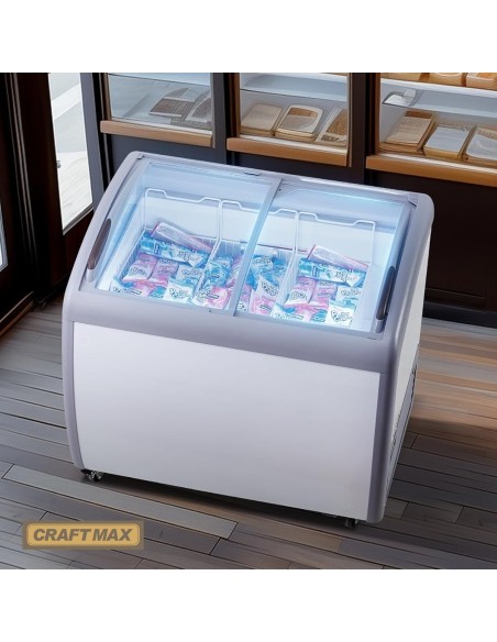 Gastro-Speiseeisvitrine-264L-mit-Glasschiebe-230V-Eistruhe-990x705x875mm-Eisvitrine-13°C-bis-26°C-LED-3-Eiskoerbe-2