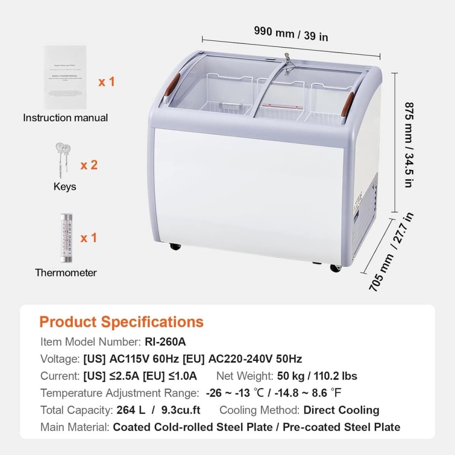 Gastro-Speiseeisvitrine-264L-mit-Glasschiebe-230V-Eistruhe-990x705x875mm-Eisvitrine-13°C-bis-26°C-LED-3-Eiskoerbe-5