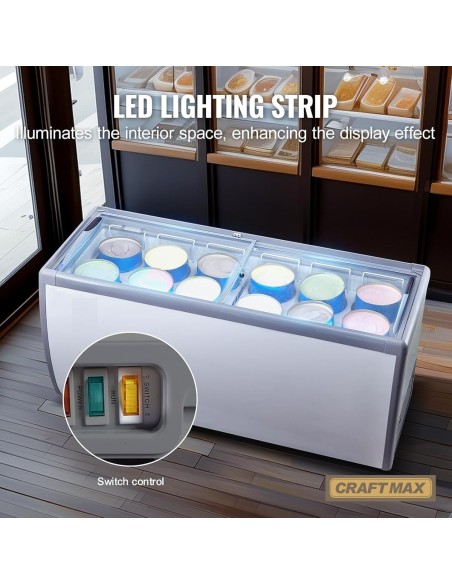 Speiseeisvitrine-567L-mit-Glasschiebe-1800x715x880mm-Eistruhe-230V-Eisvitrine-13°C-bis-26°C-LED-12-Eisbehaelter-6