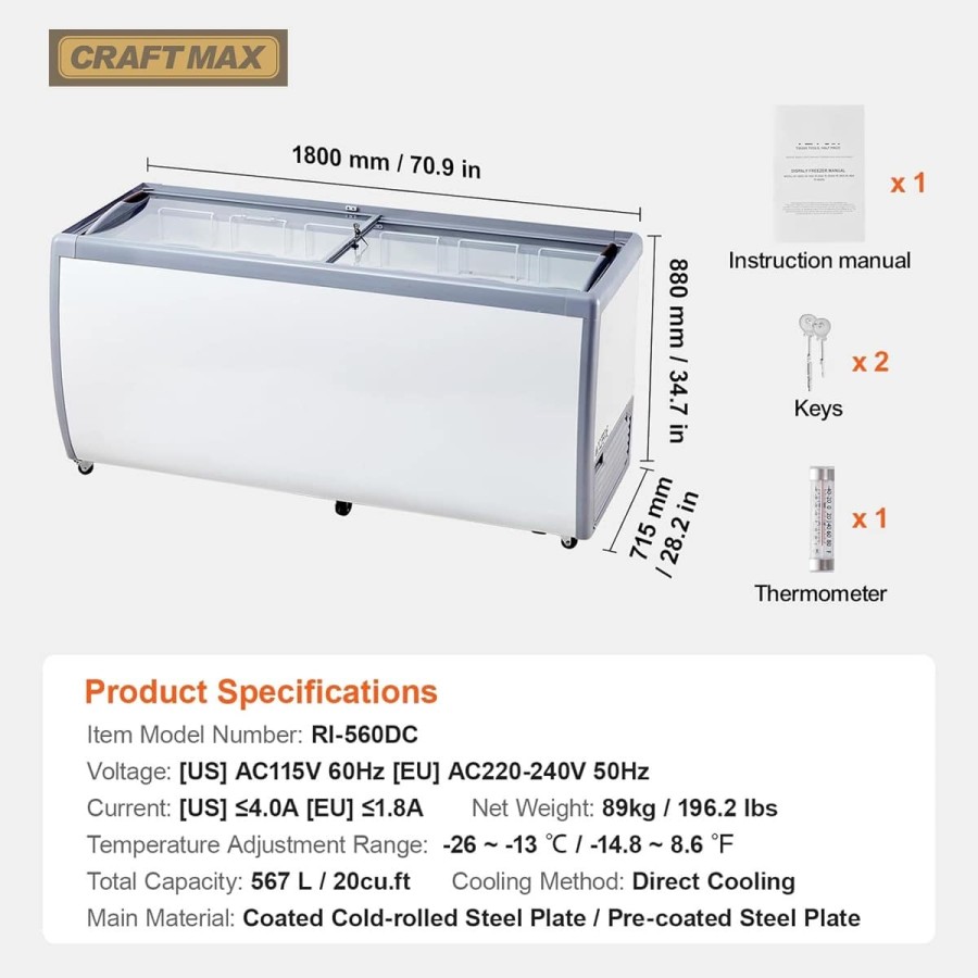 Speiseeisvitrine-567L-mit-Glasschiebe-1800x715x880mm-Eistruhe-230V-Eisvitrine-13°C-bis-26°C-LED-12-Eisbehaelter-9