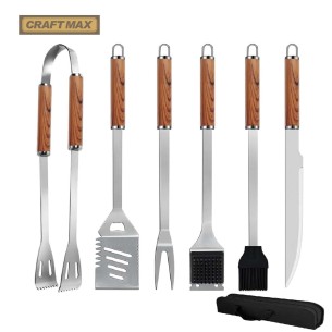 Gastro-Edelstahl-Luxus-BBQ-Grillbesteck-Set-6-teilig-Profi-Grill-Zubehoer-mit-Tragetasche-1