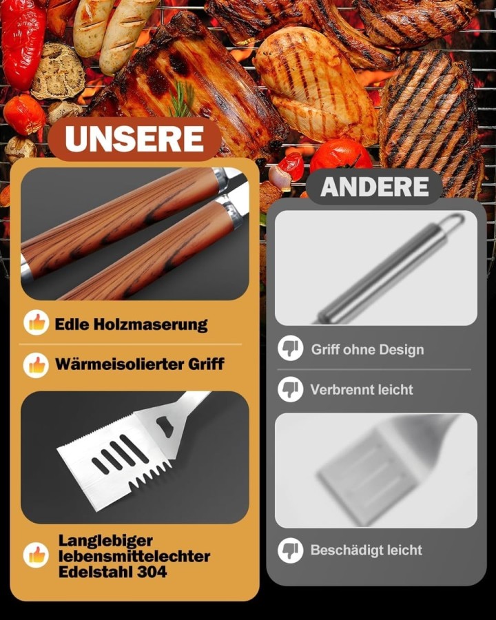 Gastro-Edelstahl-Luxus-BBQ-Grillbesteck-Set-6-teilig-Profi-Grill-Zubehoer-mit-Tragetasche-3