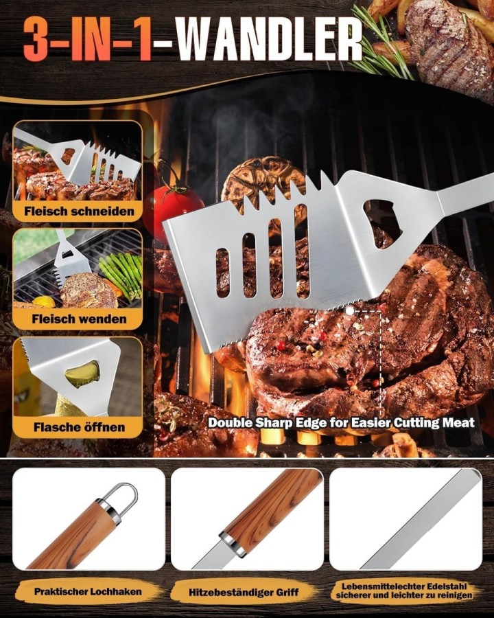 Gastro-Edelstahl-Luxus-BBQ-Grillbesteck-Set-6-teilig-Profi-Grill-Zubehoer-mit-Tragetasche-4
