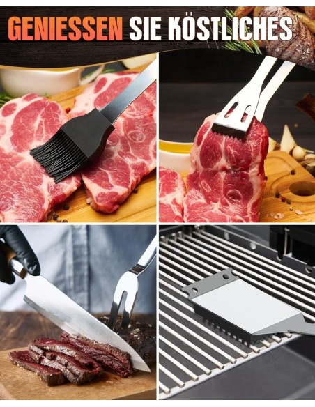 Gastro-Edelstahl-Luxus-BBQ-Grillbesteck-Set-6-teilig-Profi-Grill-Zubehoer-mit-Tragetasche-7