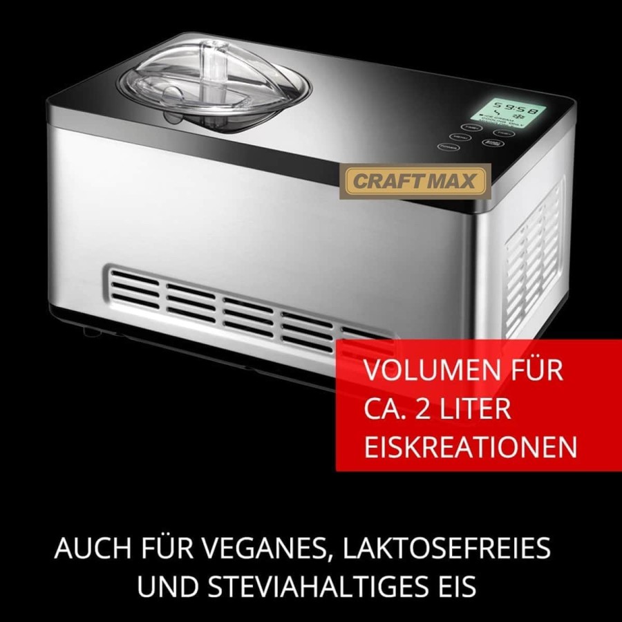 Edelstahl-Speiseeisproduktion-180W-2L-Volumen-Eis-LCD-Display-Digitaler-Timer-selbstkuehlender-Kompressor-3