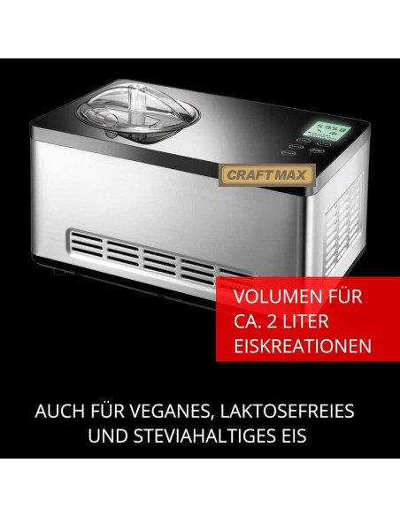 Edelstahl-Speiseeisproduktion-180W-2L-Volumen-Eis-LCD-Display-Digitaler-Timer-selbstkuehlender-Kompressor-3