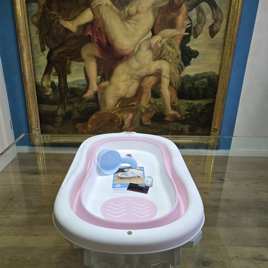 babyluzi®-Baby-Badewanne-Duschwanne-fuer-Neugeborene-Kleinkinder-0-24-Monate-mit-Thermometer-platzsparend-faltbar-9