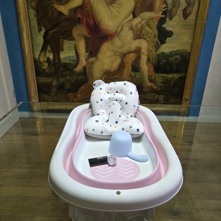 babyluzi®-Baby-Badewanne-Duschwanne-fuer-Neugeborene-Kleinkinder-0-24-Monate-mit-Thermometer-platzsparend-faltbar-10