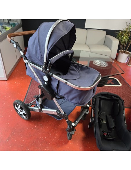 Kombikinderwagen-4-in-1-Kinderwagen-inkl.-Babyschale-Babywanne-Buggy-Sportsitz-Autositz-mit-Voll-Gummireifen-gebraucht-1